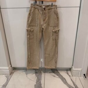 Sincerely Jules Tan Cargo Pants Women's‎ Size 9/28 Utility Drawstring Waist